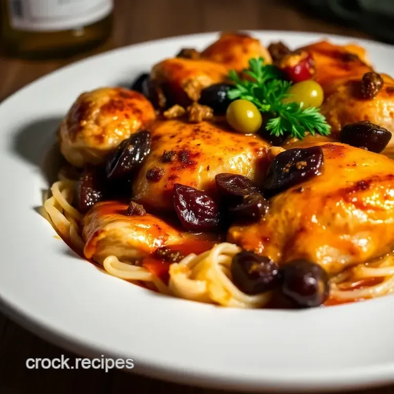 Classic Chicken Marbella with Prunes and Olives presentation