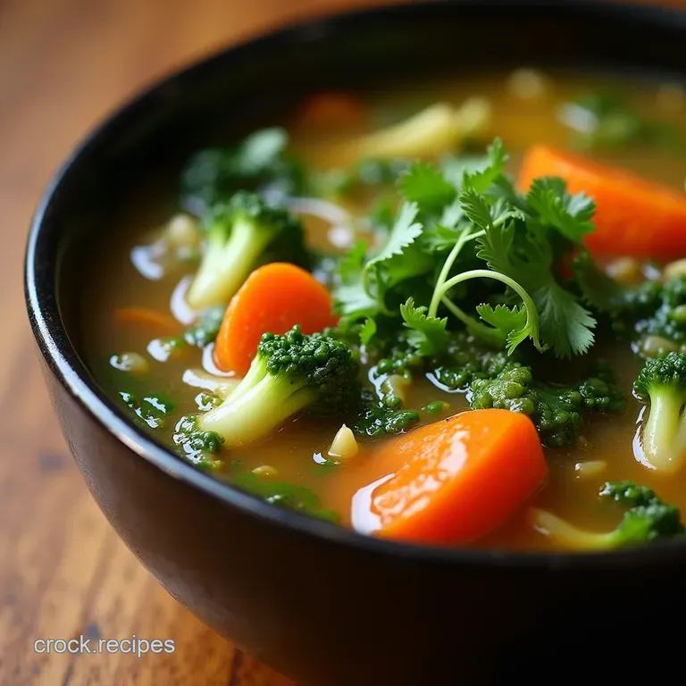 The Golden Broth Emerald Greens Classic Homestyle Chinese Vegetable Soup presentation