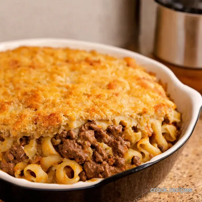 Classic Ground Beef Noodle Casserole presentation