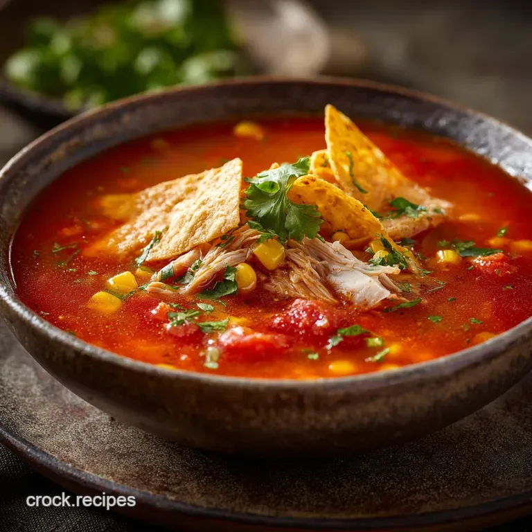 Mexican Soup: Classic Sopa Azteca (Tortilla Soup) presentation