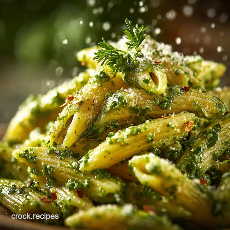 Cold Pesto Pasta Salad with Mozzarella Sundried Tomato presentation