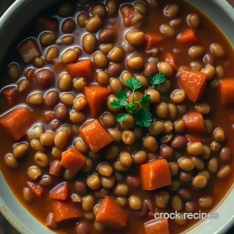 Comfort in a Bowl: Slow Cooker Lentil Bean Soup presentation
