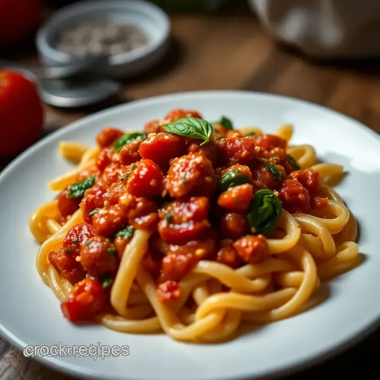 Comforting Mezzi Rigatoni in a Roasted Tomato and Basil Sauce presentation