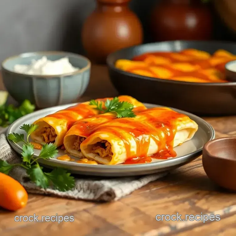 Spicy Delight Chicken Enchiladas presentation