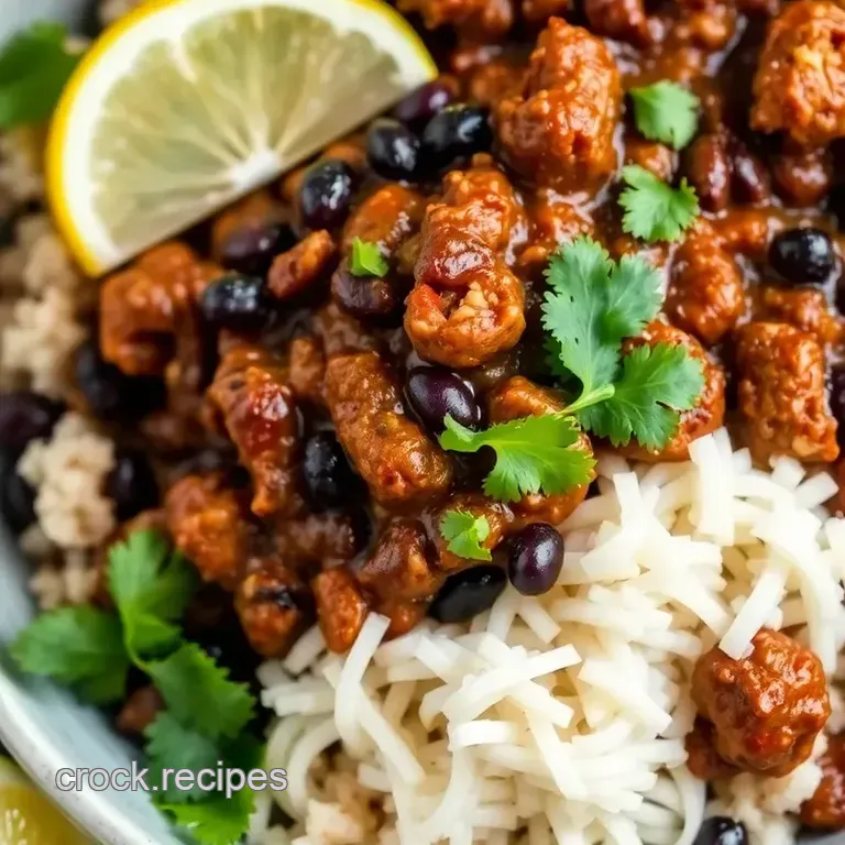 Delicious Turkey Tinga with Black Beans presentation