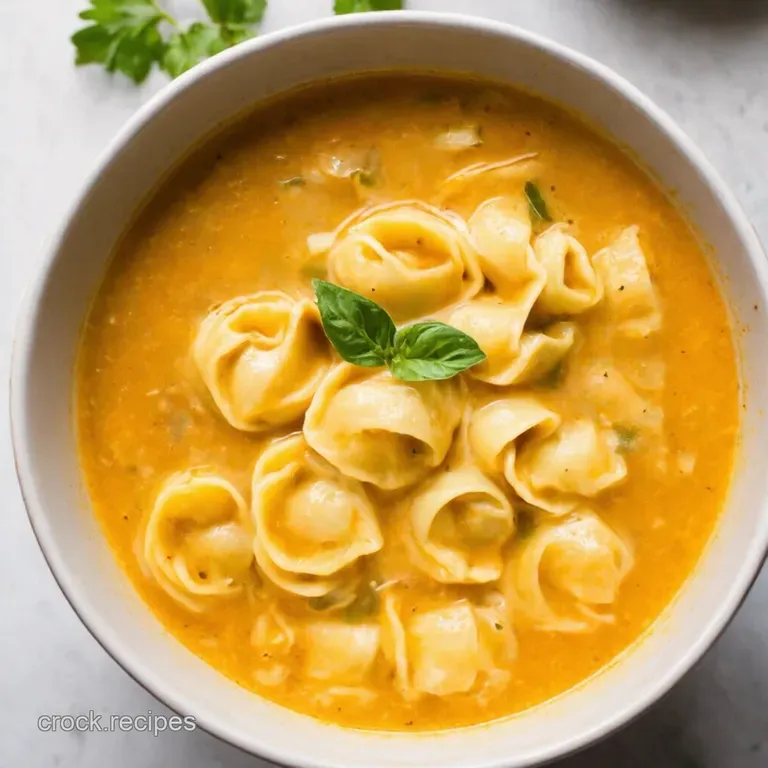 Cosy Creamy Tortellini Soup presentation