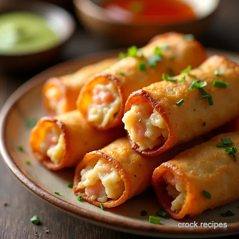 Crab Rangoon Egg Rolls the Ultimate Fusion Snack presentation