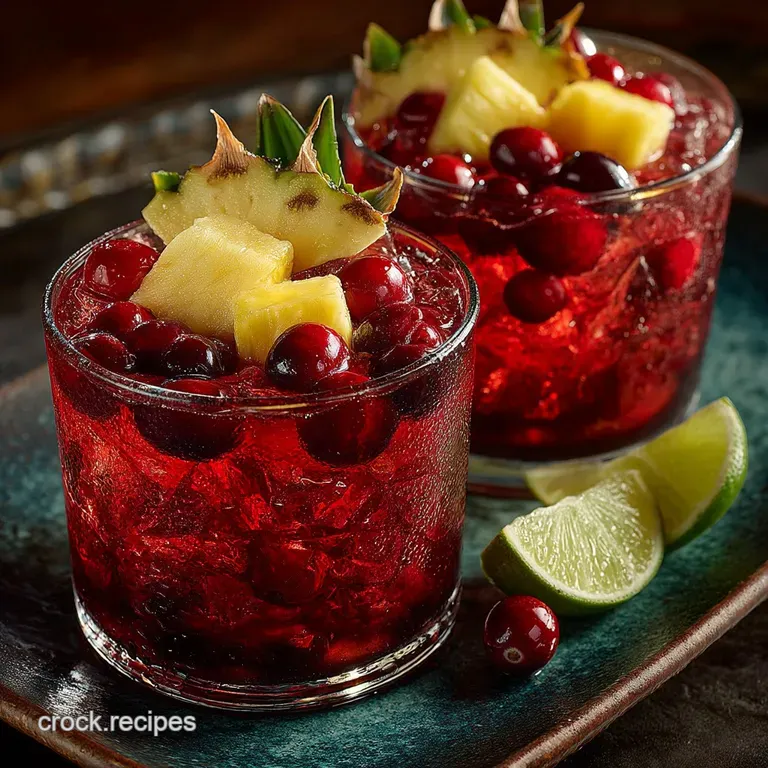The Tropical Twist Cranberry Pineapple Sangria presentation