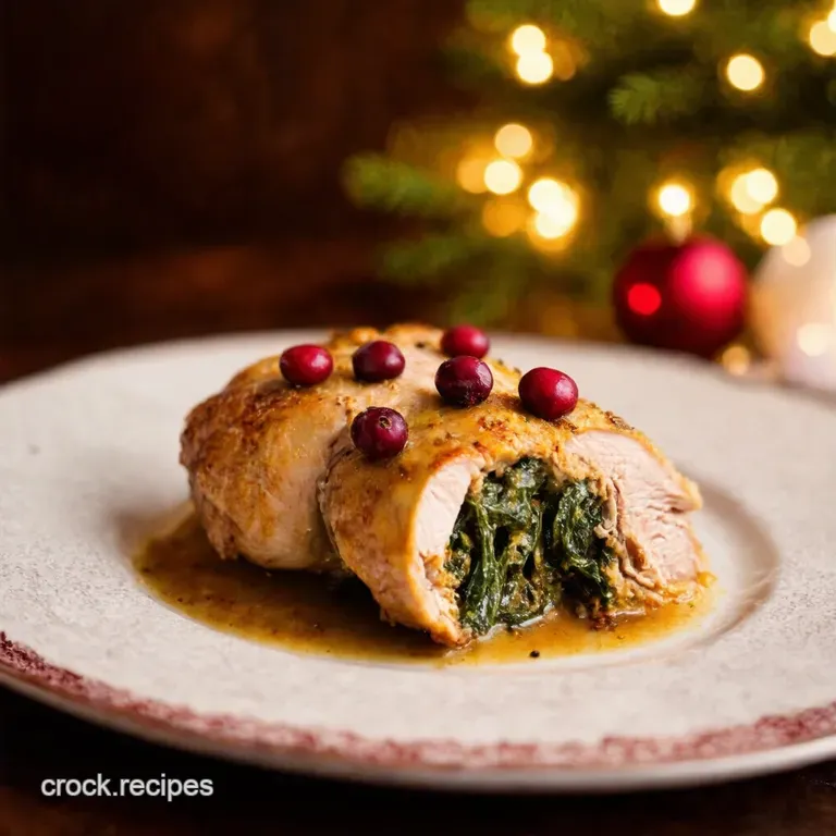 Cranberry Spinach Stuffed Chicken Breasts presentation