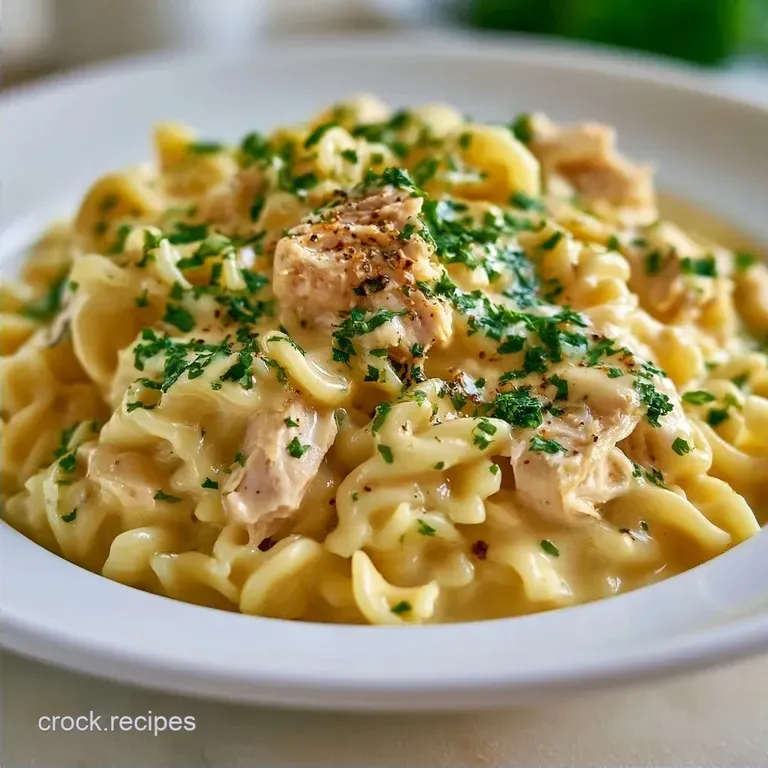 Easy Creamy Crockpot Chicken and Noodles
