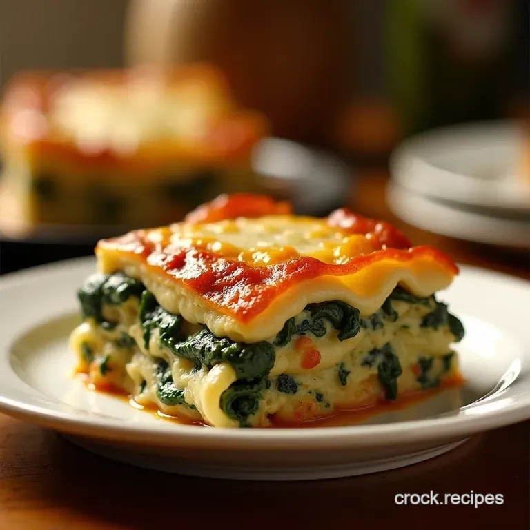 Creamy Chicken and Spinach Lasagne presentation