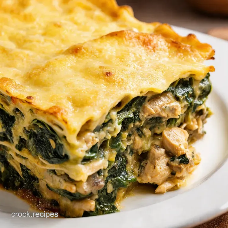 Creamy Chicken Mushroom and Spinach Lasagna