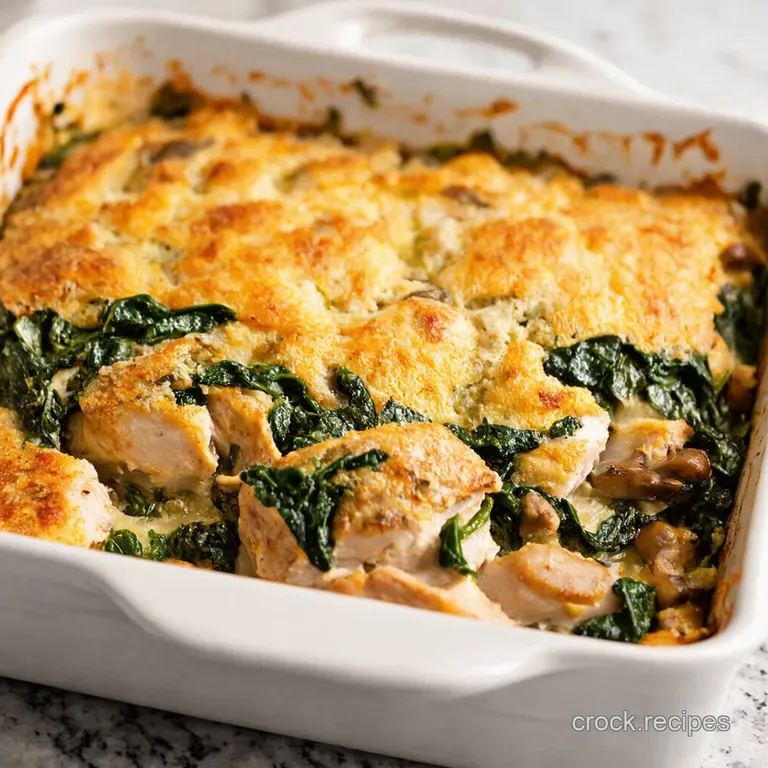 Creamy Chicken Spinach Mushroom Bake presentation
