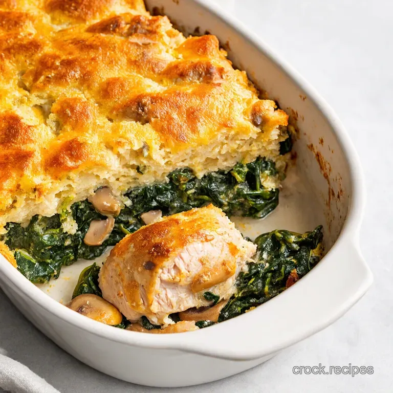 Creamy Chicken Spinach Mushroom Bake