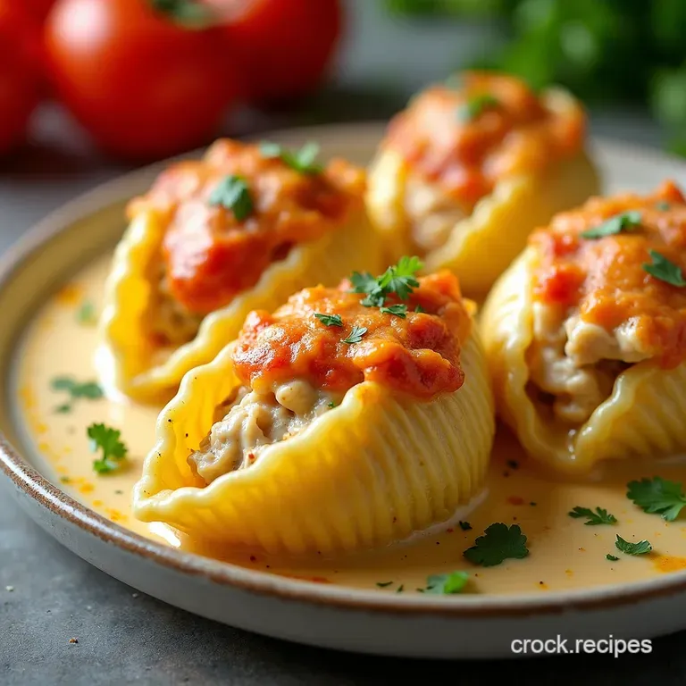 Creamy Chicken ThreeCheese Stuffed Shells
