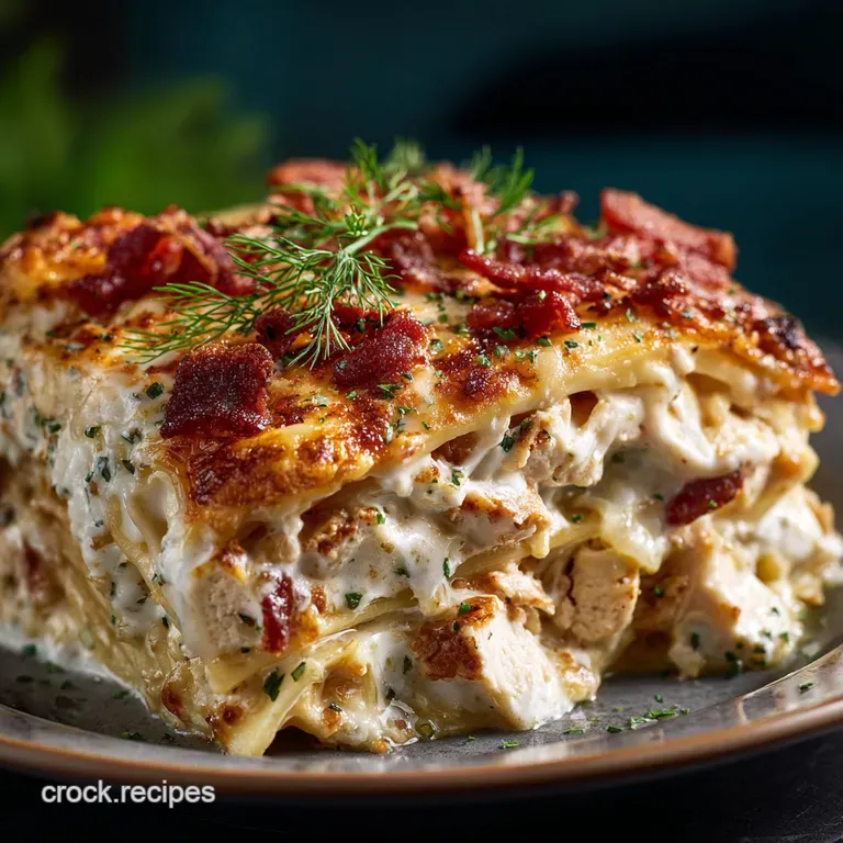 The Ultimate Cheesy Bacon Ranch Lasagna aka Crack Chicken Lasagna