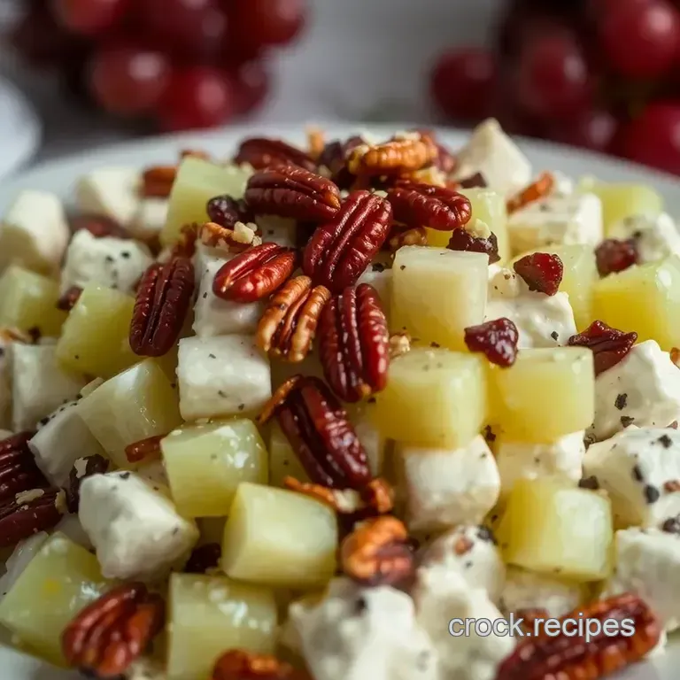 Creamy Dreamy Grape Salad with Candied Pecans presentation