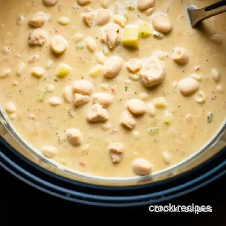Creamy Dreamy White Chicken Chili (Crockpot Wonder!) presentation