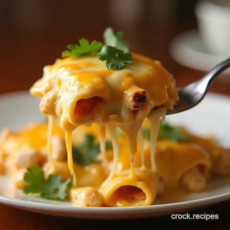 Creamy Dreamy White Chicken Enchilada Casserole presentation