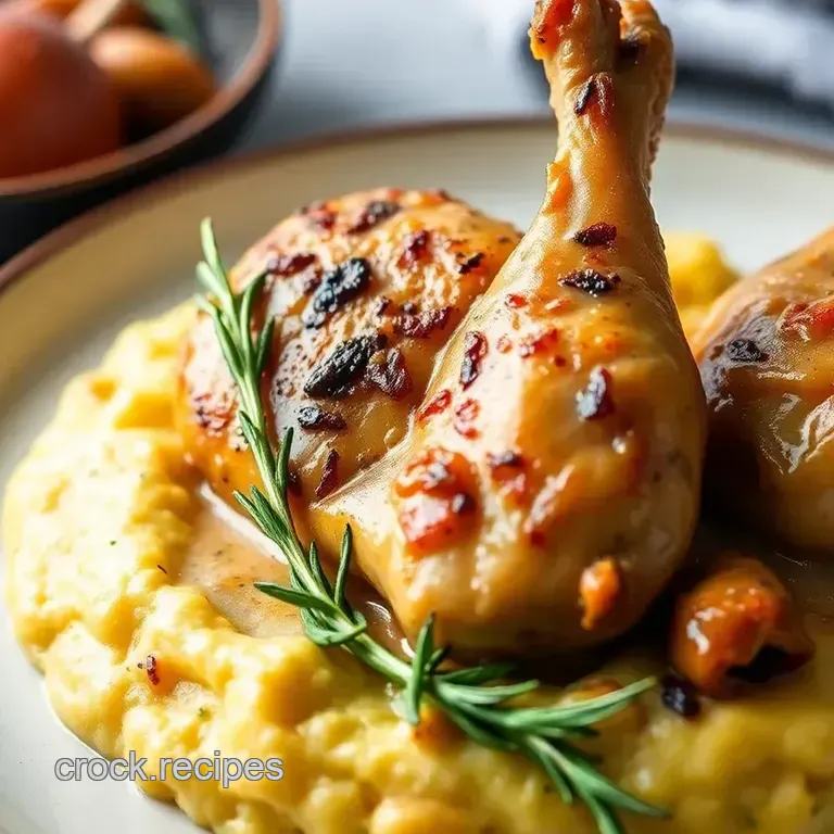 Creamy Garlic Chicken & Polenta presentation