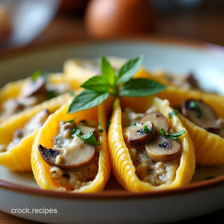 Creamy Garlic Mushroom Stuffed Shells