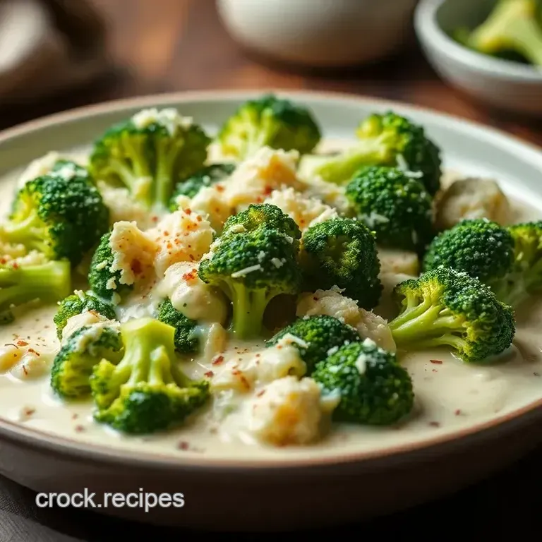 Creamy Garlic Parmesan Frozen Broccoli Bake