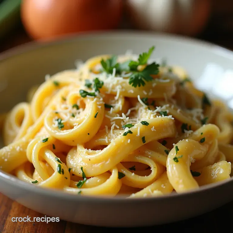 Creamy Garlic Parmesan Pasta Comfort in a Bowl presentation