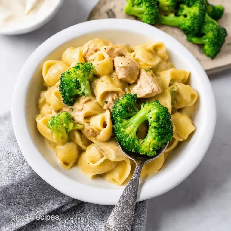 Creamy Garlic Parmesan Tortellini with Chicken Broccoli