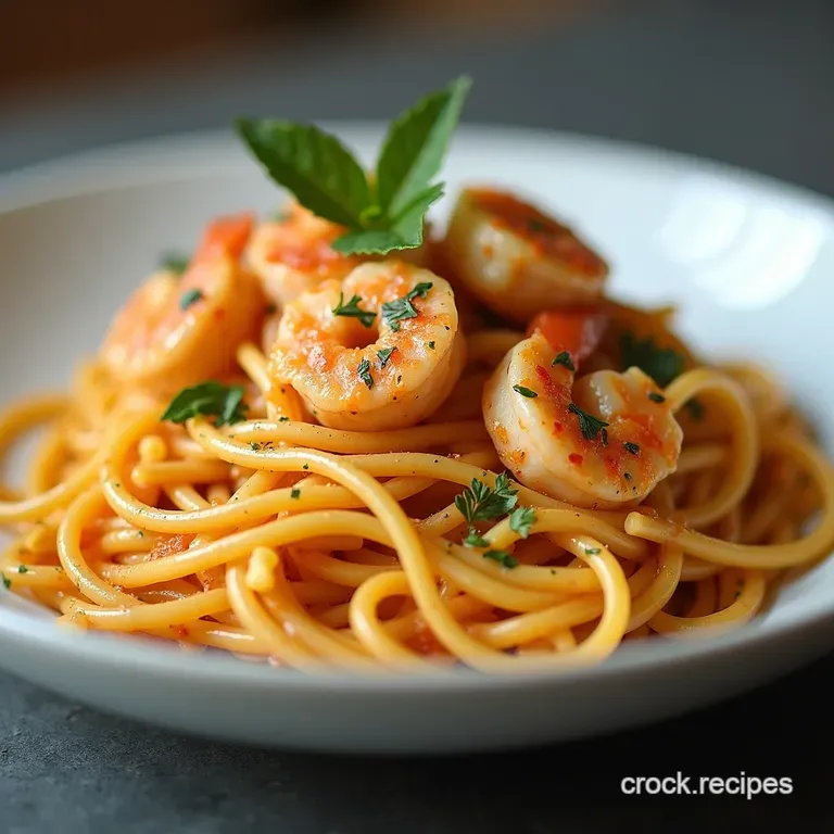Creamy Garlic Shrimp Pasta with a Cheesy Kick