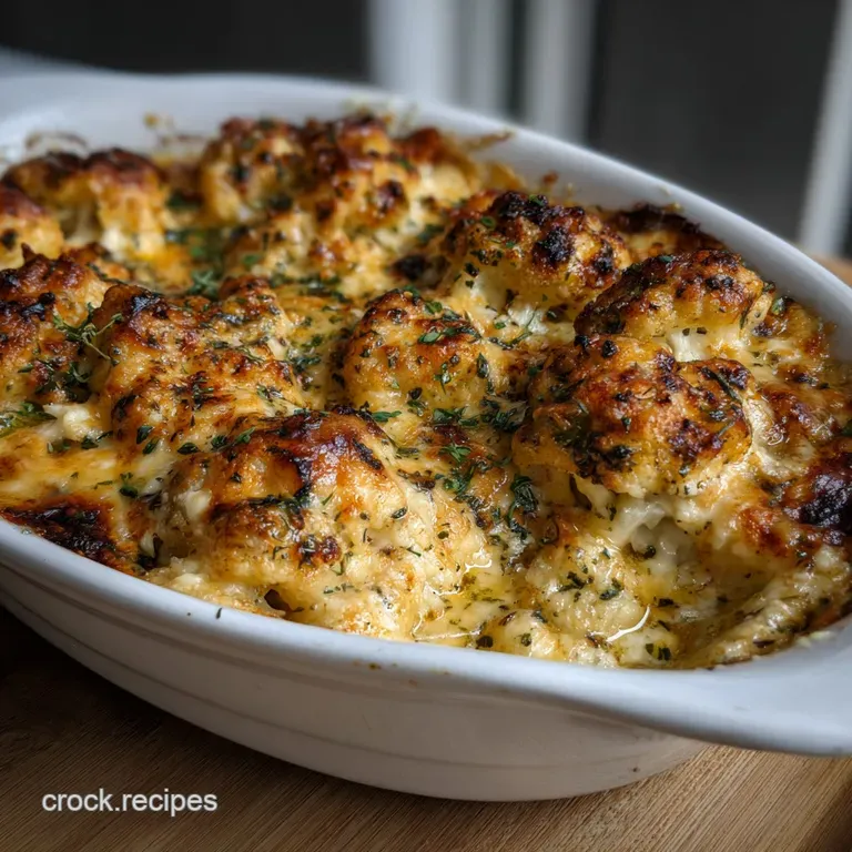 Cheesy Baked Cauliflower: Ultimate Creamy Keto Gratin presentation
