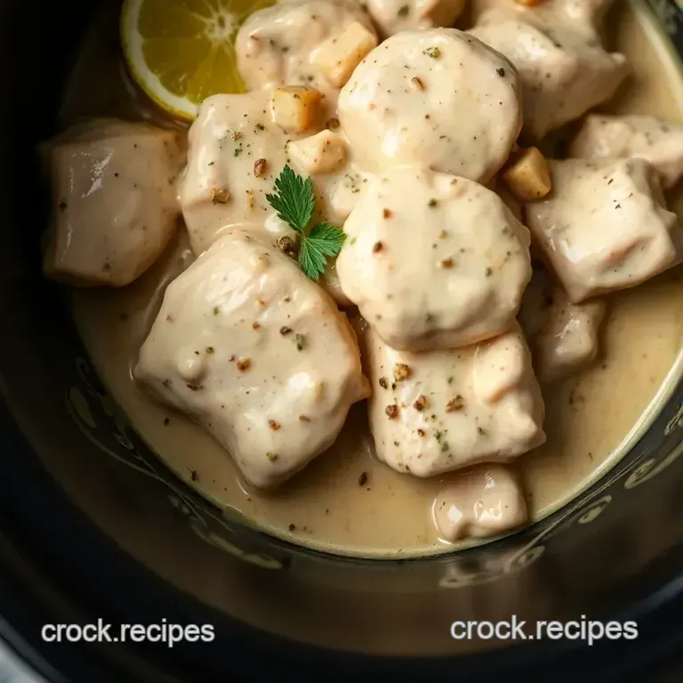 Creamy Lemon Herb Crock Pot Chicken presentation