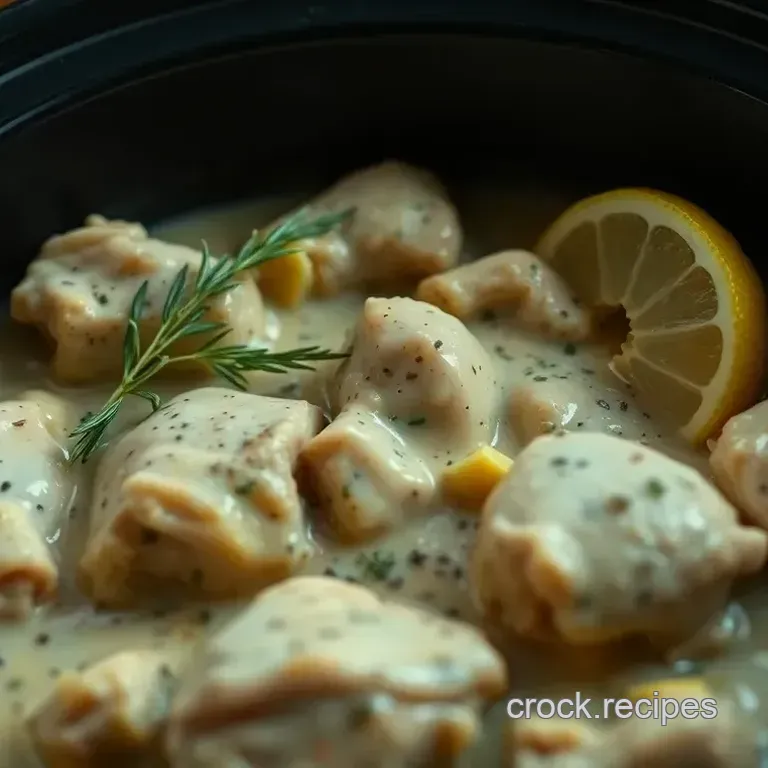 Creamy Lemon Herb Crock Pot Chicken