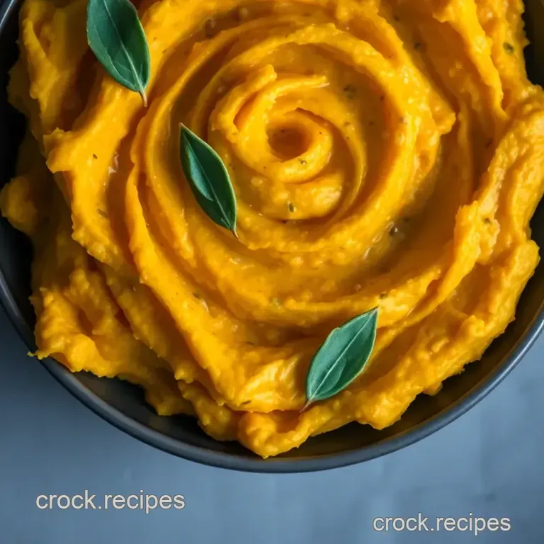 Creamy Mashed Butternut Squash with Sage Butter presentation