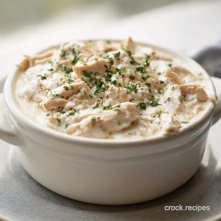 Creamy shredded chicken over fluffy mashed potatoes. Drizzled ranch dressing and fresh parsley. Home-style cooking with a ...