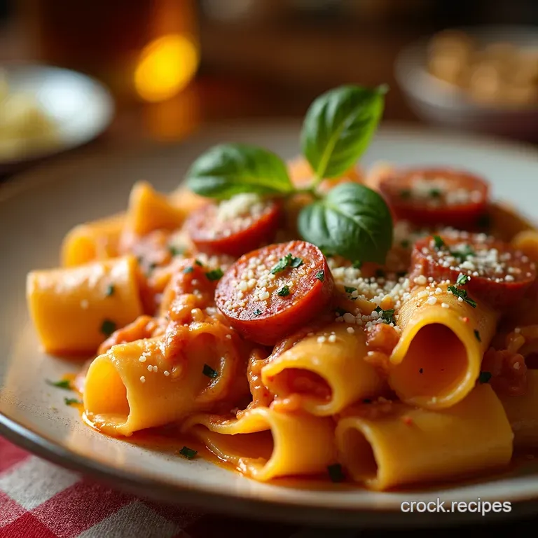 Rigatoni Rhapsody the Ultimate Creamy Italian Sausage Bake presentation