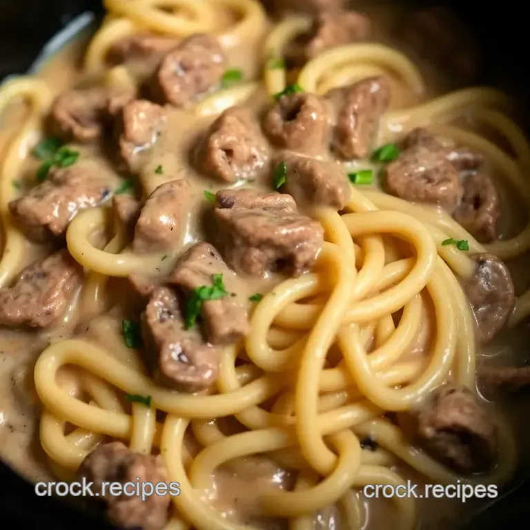Creamy Slow Cooker Beef Stroganoff presentation