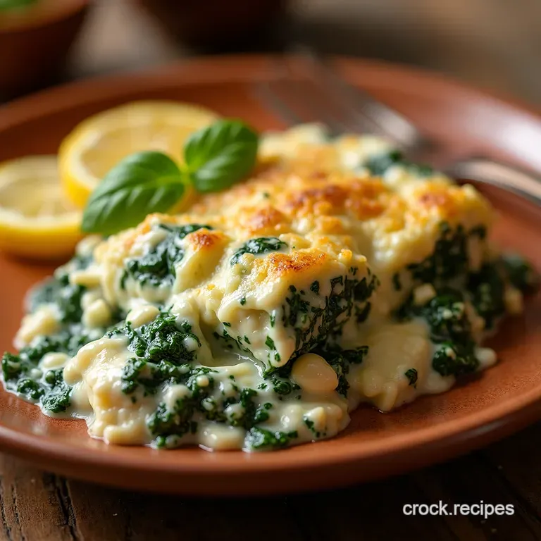 Creamy Spinach and Feta Dream Casserole presentation