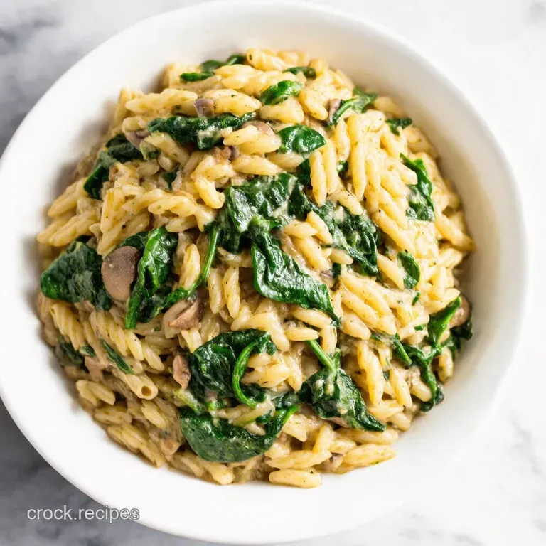 Creamy Spinach Mushroom Orzo