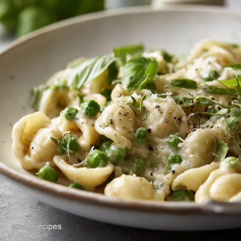 Pasta with Peas: the Chefs Creamy Spring Recipe presentation