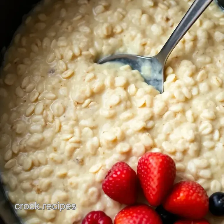 Creamy Steel Cut Oats Delight in the Crock Pot presentation