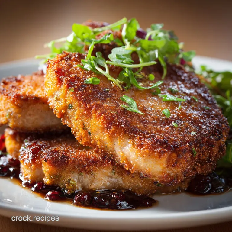 The Crispiest Duchess Proper Panfried Pork Chops with Seasoned Crust presentation
