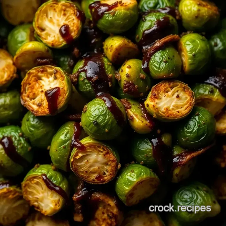 Crispy Air Fryer Brussels Sprouts with Balsamic Glaze presentation