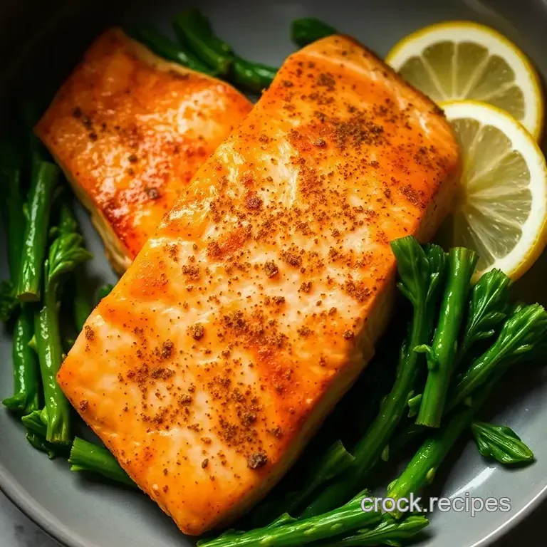 Crispy Air Fryer Salmon with Lemon and Dill presentation
