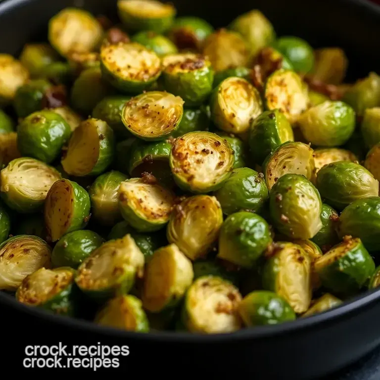 Crispy Baked Brussel Sprouts with Garlic and Parmesan presentation