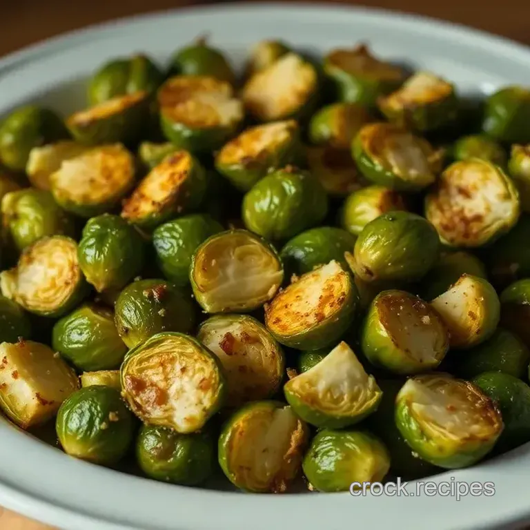 Crispy Baked Brussel Sprouts with Garlic and Parmesan