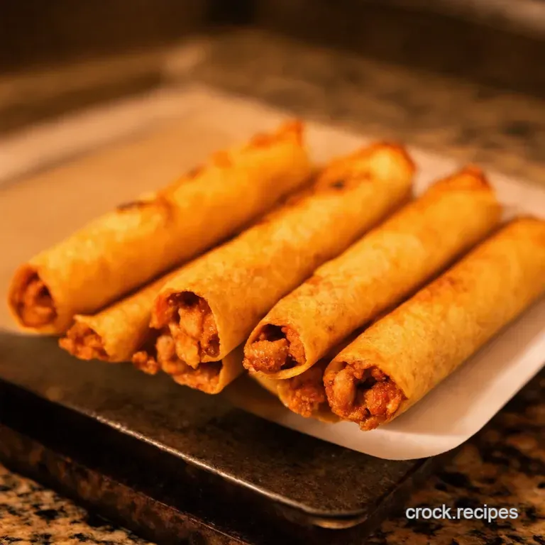 Crispy Baked Chicken Taquitos presentation
