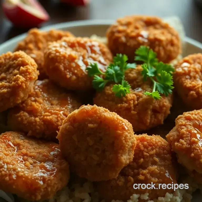 Crispy Chicken Coins with Spicy Honey Glaze