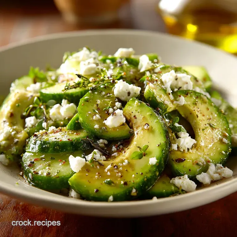 The Zesty Cucumber Avocado Summer Crunch Salad presentation