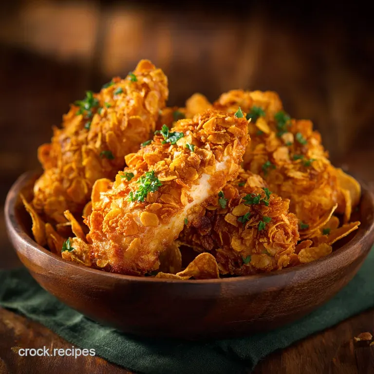 Cornflake Chicken the Crispy Legend Ovenbaked Tenders with Glaze presentation