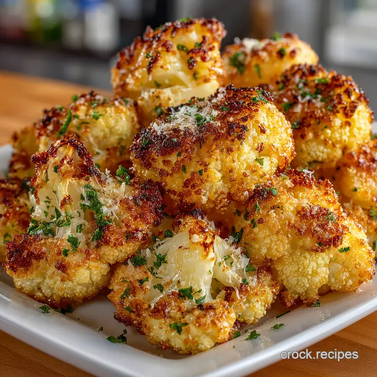 Crispy Parmesan Roasted Cauliflower the Crowdpleaser presentation
